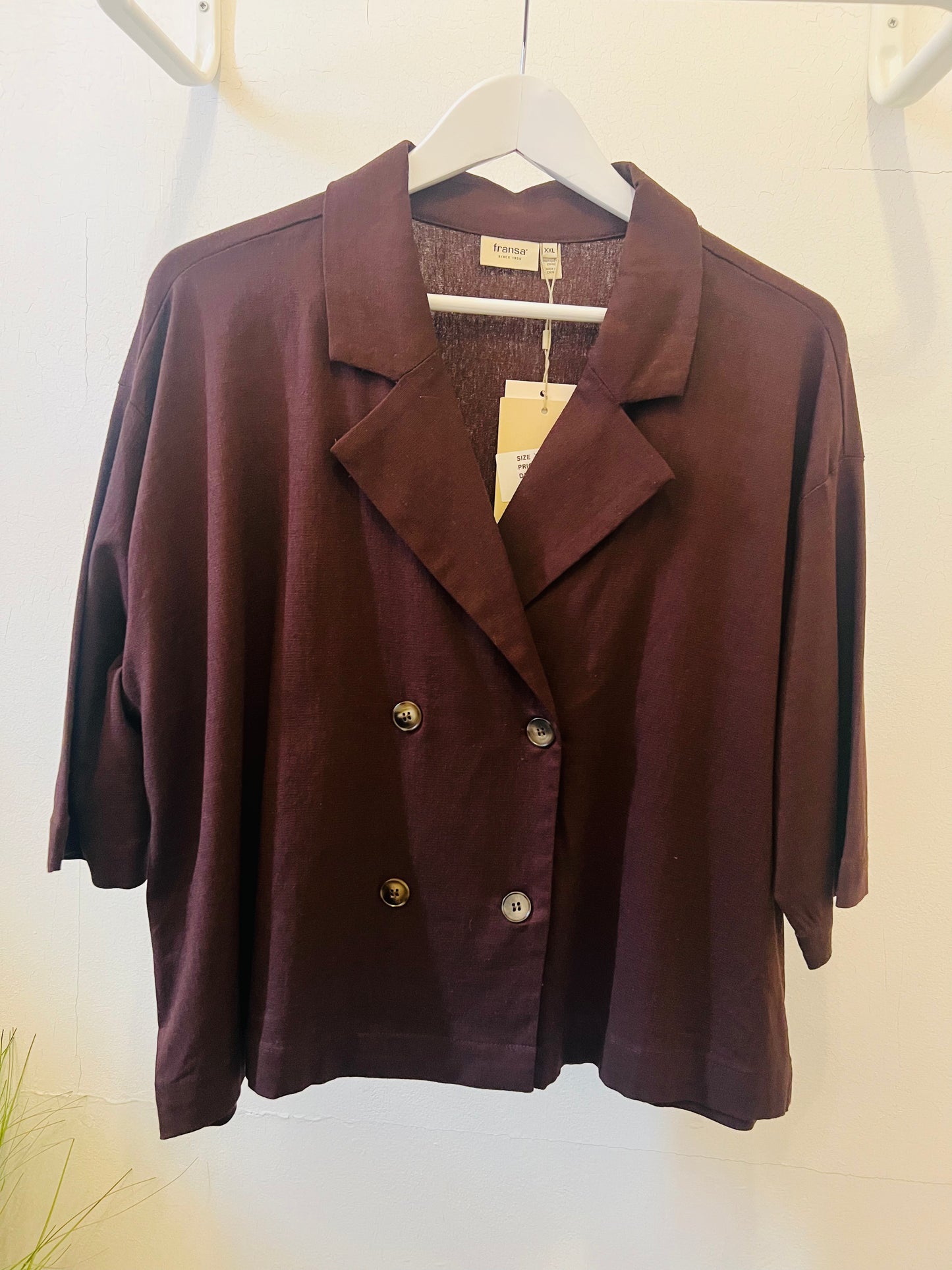 Fransa Brown Double Breasted Jacket