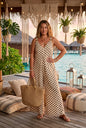 Gold Buckle Polka Dot Jumpsuit Biege
