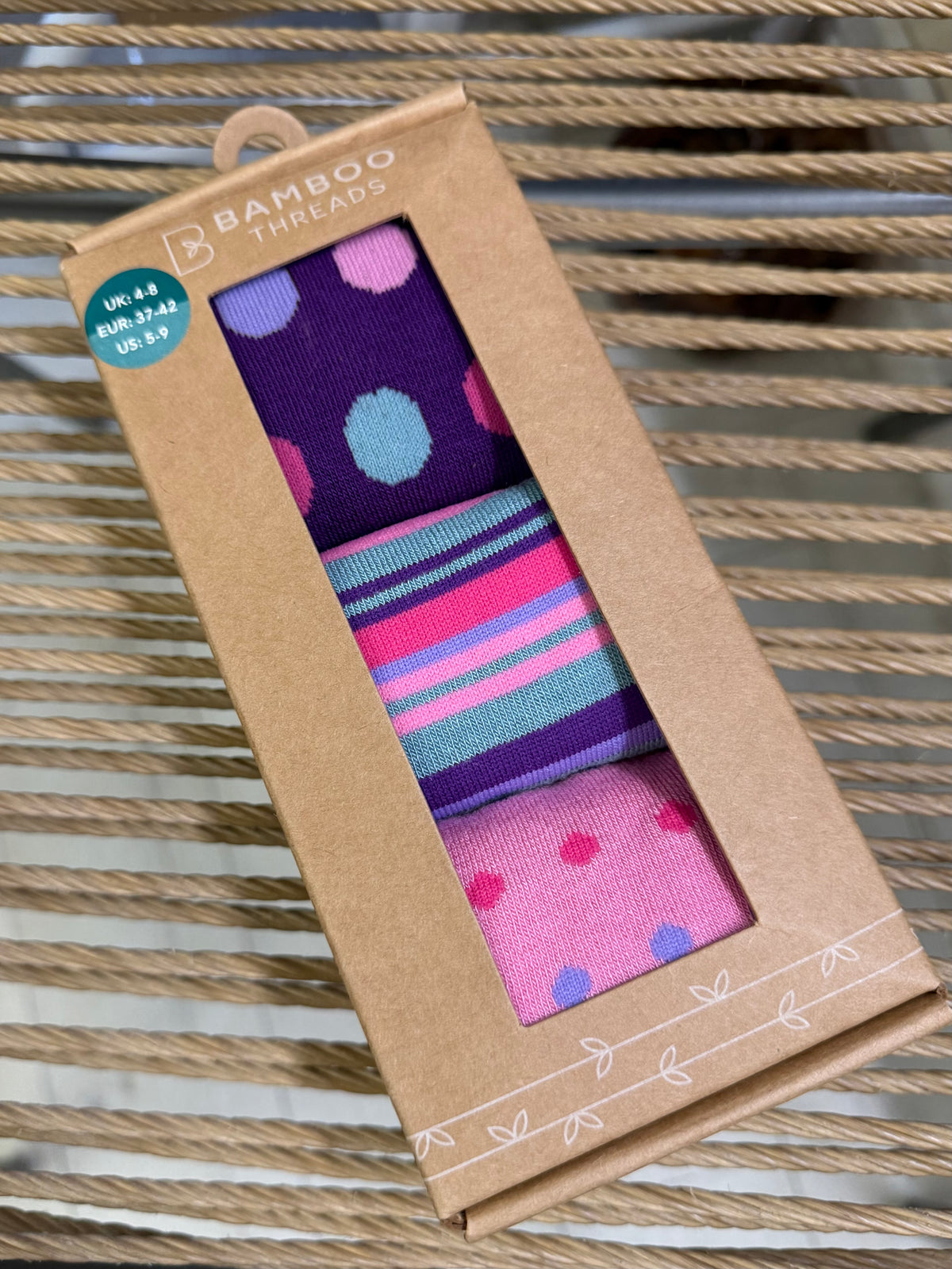 Bamboo Socks Spots/Stripes Gift set