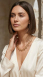Envy Short gold circle design collar necklace