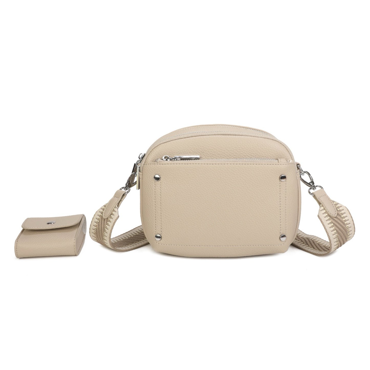 Cross Body Multi Pocket Camera Bag Nude