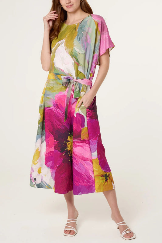 Painterly Tie waist Dress