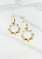 Envy Gold hoop earring with pearl effect and cristal dropper