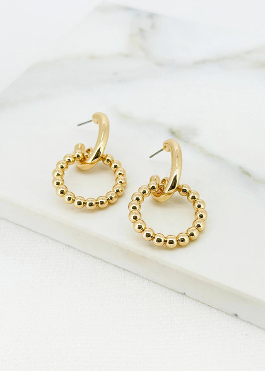 Envy Gold earring with beaded hoop