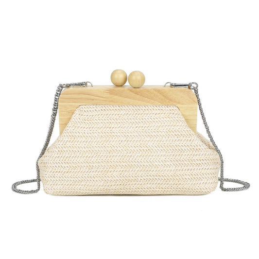 Boho Woven Clutch Bag Natural