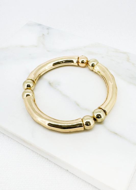 Envy Gold stretch bar and ball bangle