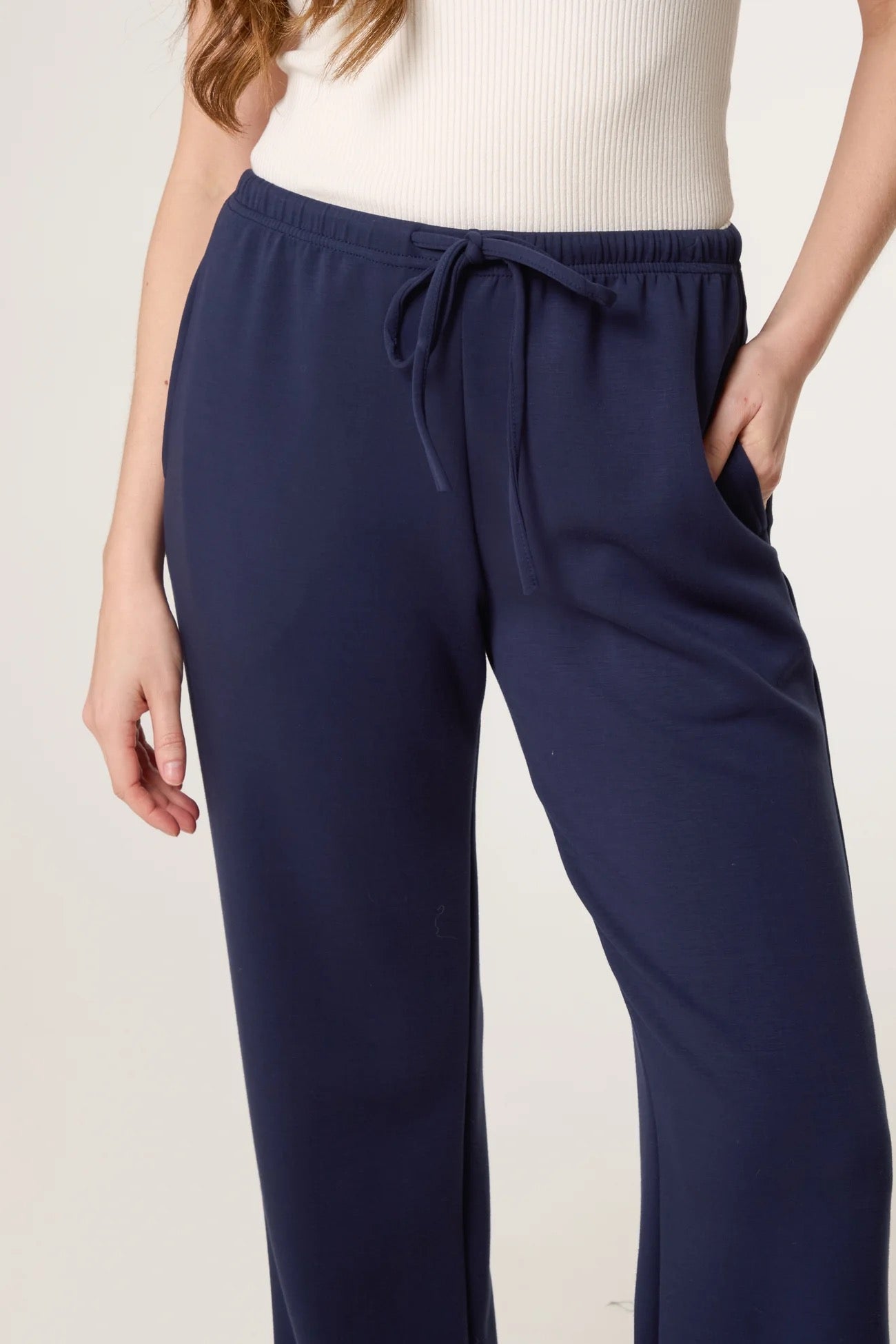 Drawstring Soft Jersey Jogger Navy