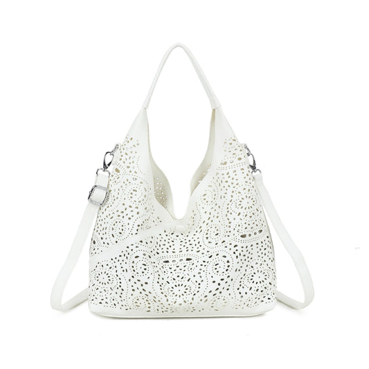Lattice Shoulder Bag White