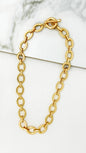 Envy Short gold large oval link necklace