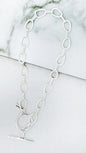 Envy Short silver link T-bar necklace