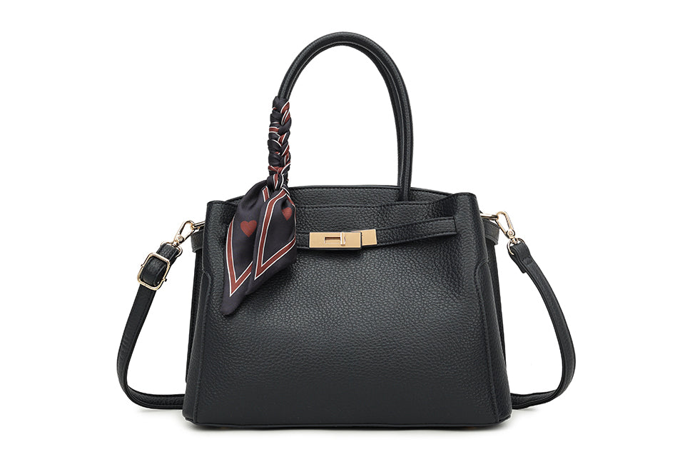 Scarf Handbag Black