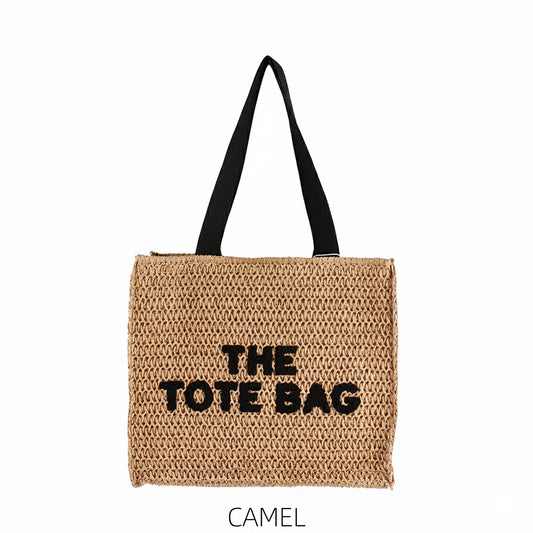 Straw Tote Bag Large Camel