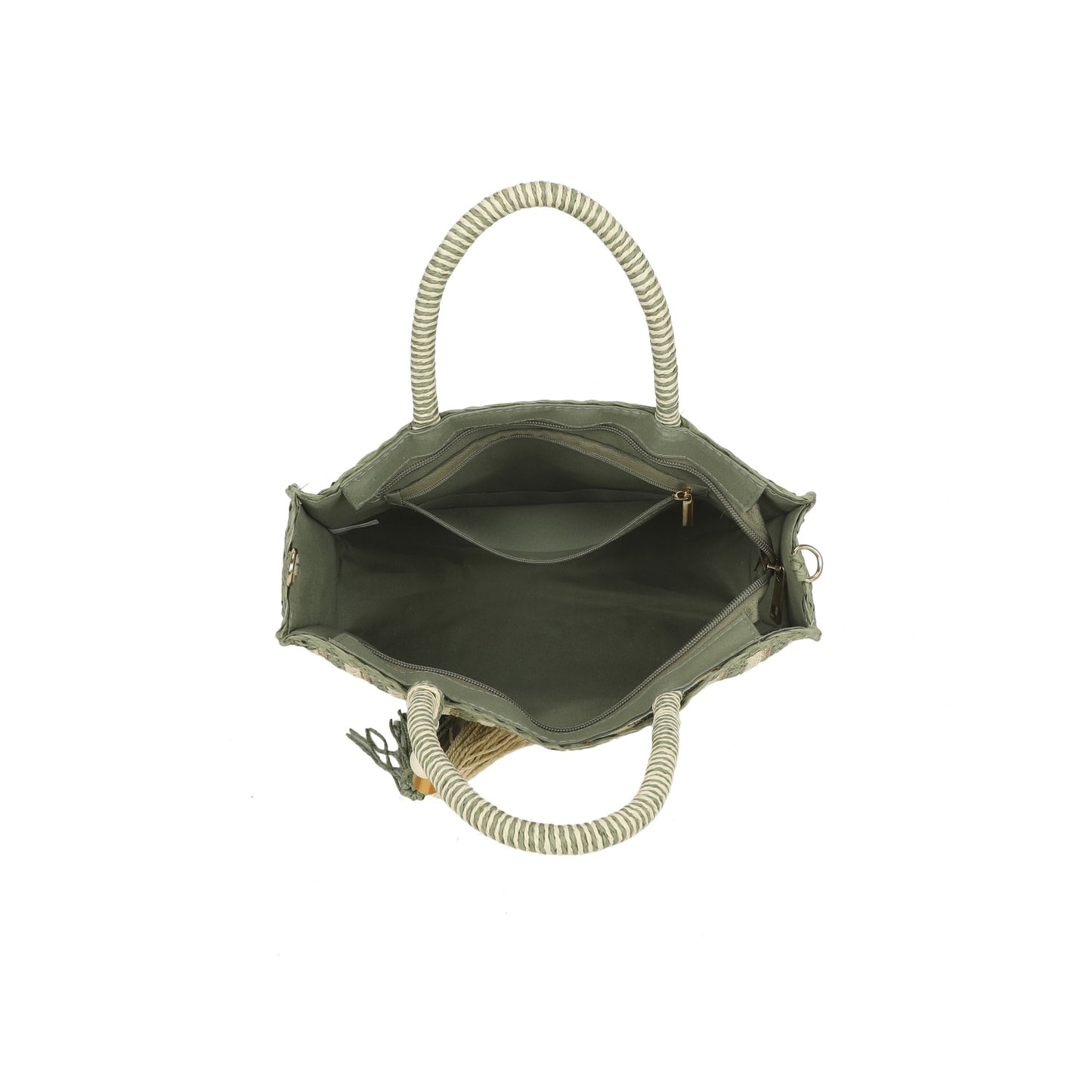 Summer Stripe Weave Bag Green