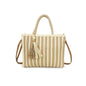Summer Stripe Weave Bag Camel