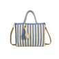 Summer Stripe Weave Bag Blue