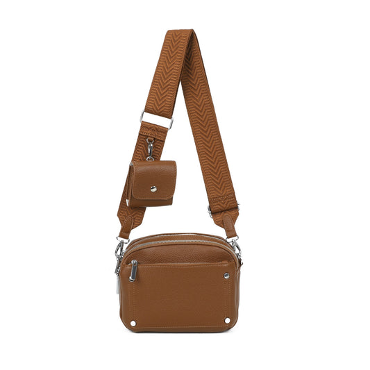 Cross Body Multi Pocket Camera Bag Brown