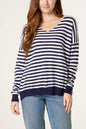 Cally Stripe Lightweight Knit Jumper Navy