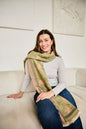 Eli Beaumont Reversible Olive& Rose Floral Winter Scarf