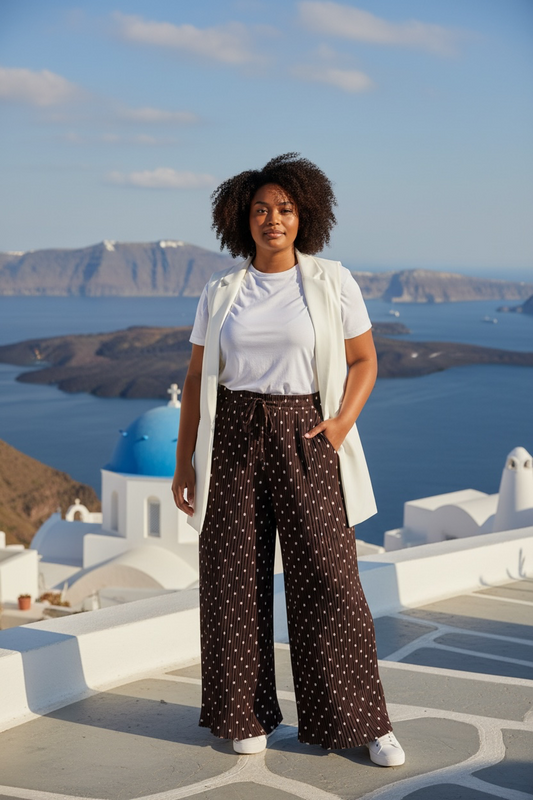Demi Plisse Trousers Chocolate Brown