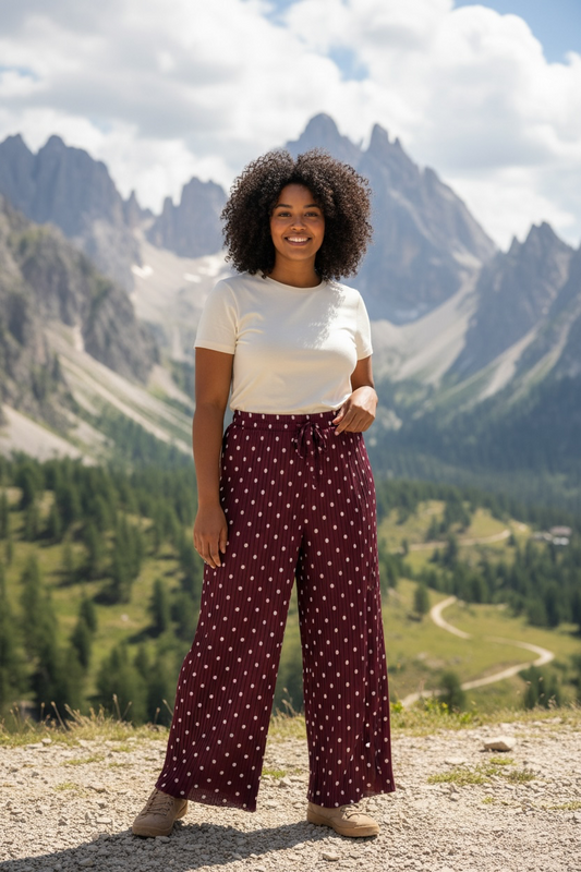 Demi Plisse Trousers Berry