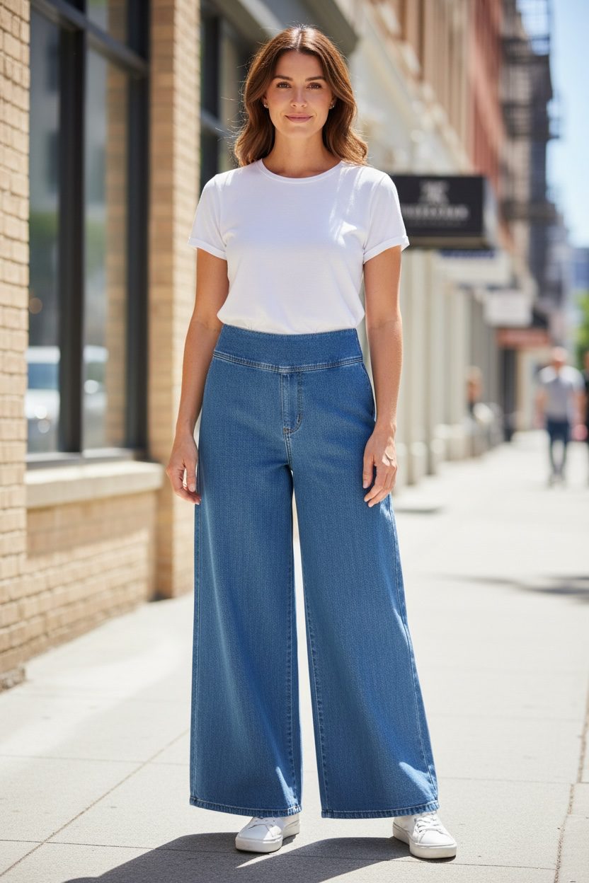 Hani Wide Leg Jeans Blue