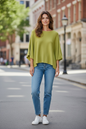 Joni One Size Poncho Jumper Pistachio