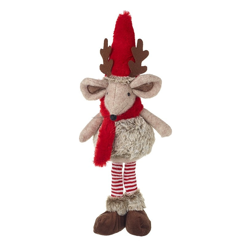 Christmas Standing Mouse with stripey socks