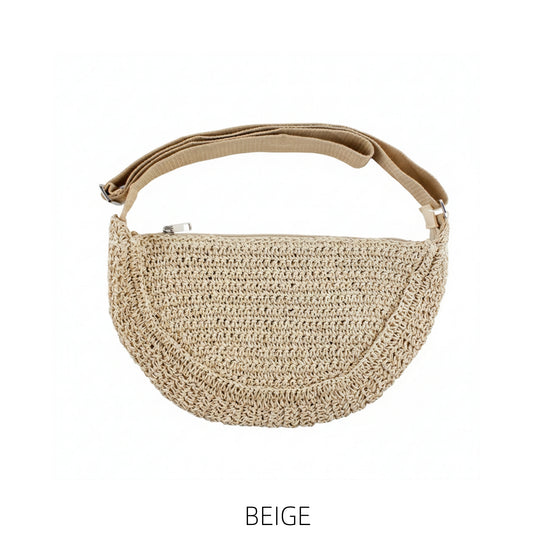 Half Moon Straw Cross body Assorted Colours