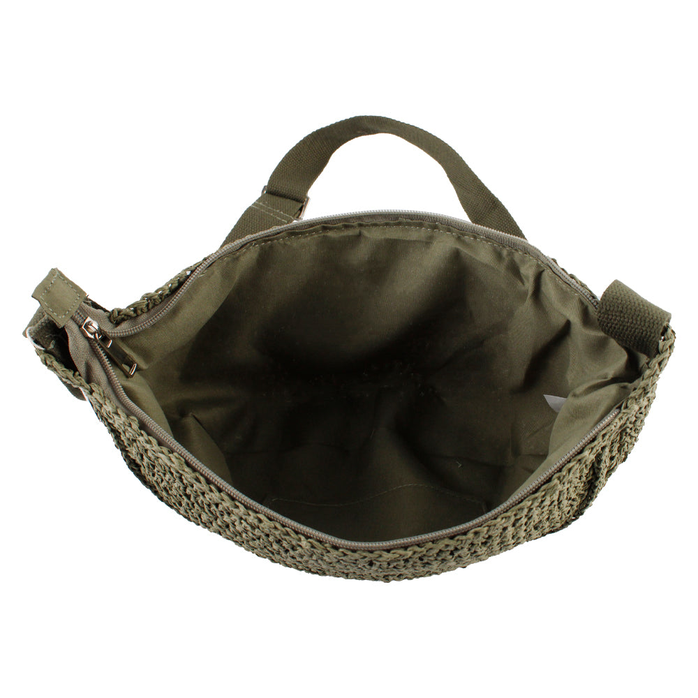 Half Moon Straw Cross body Assorted Colours