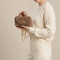Eli Beaumont Mini Bamboo Bag Mink Suede