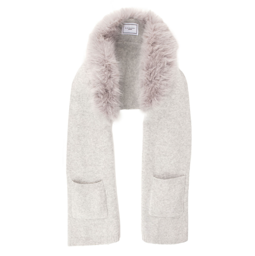 Eli Beaumont Elite Stole Grey Faux Fur