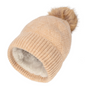 Eli Beaumont Knitted Weave Pompom Hat Oat