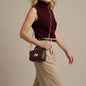 Eli Beaumont Mini Bamboo Bag Burgandy Leather