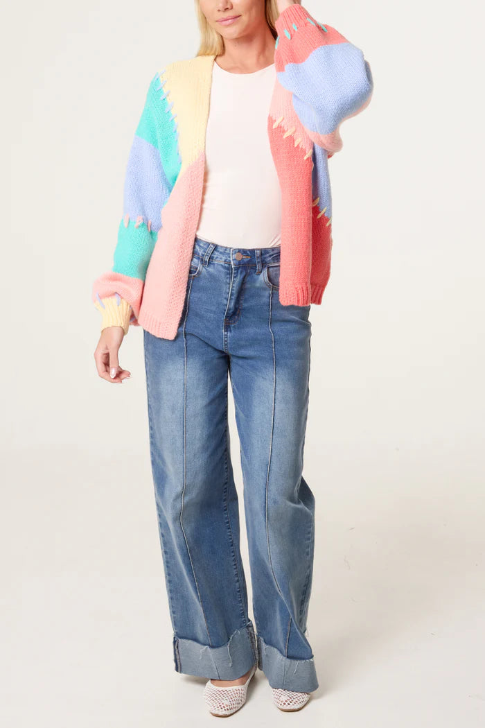 Stitch Colour Block Cardigan