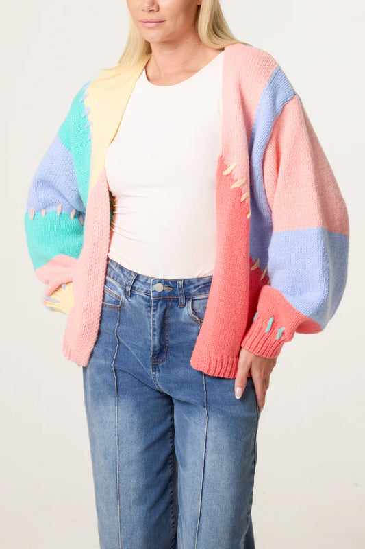 Stitch Colour Block Cardigan