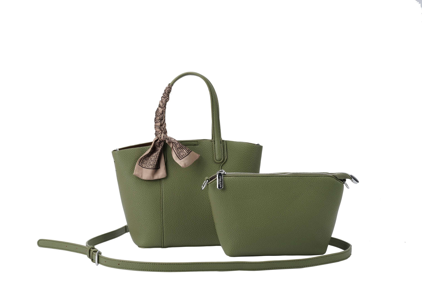 Two in One Scarf Handle Bag Green