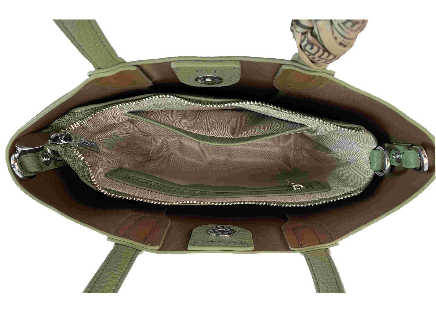 Two in One Scarf Handle Bag Green