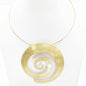 Statement large swirl pendant on torque necklace: G