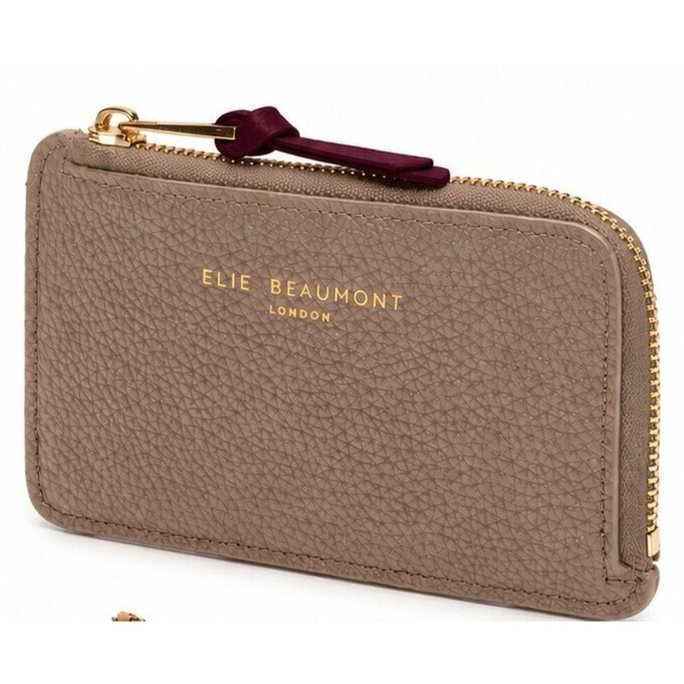 Eli Beaumont Leather Coin Card holder Mink/Plum