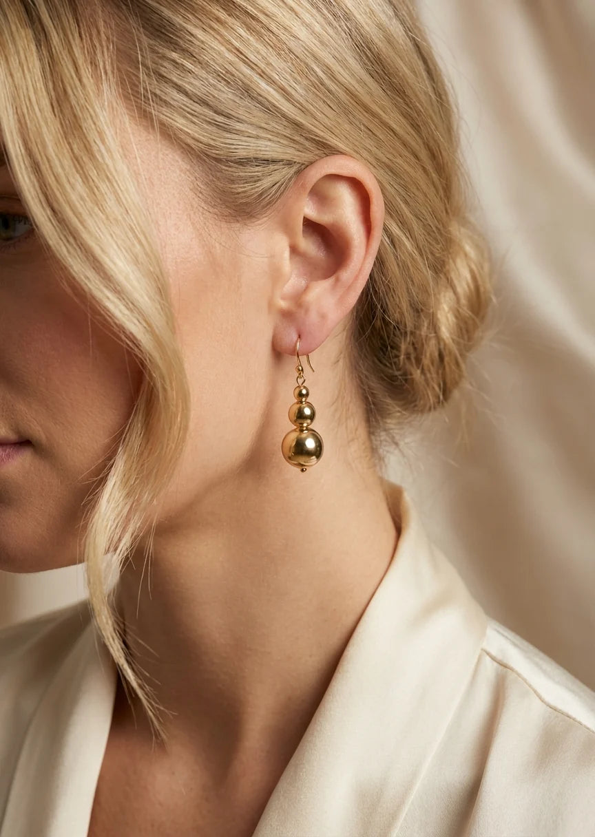 Envy Gold Ball Dropper Earrings