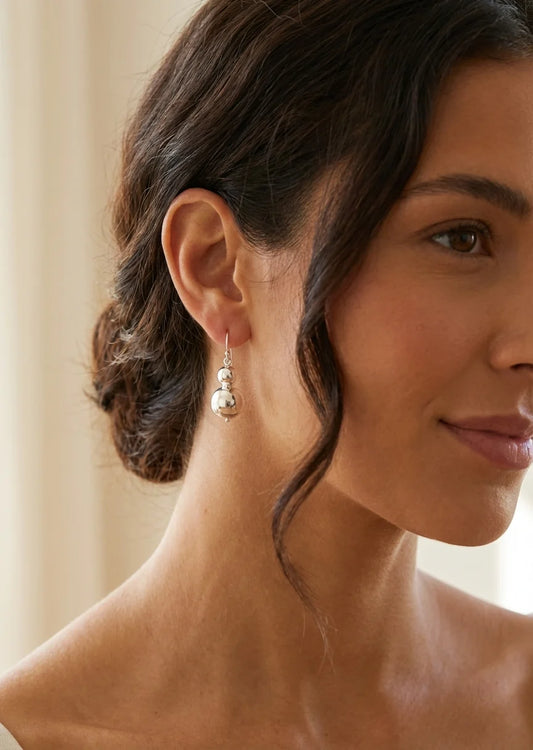 Envy Silver Ball Dropper Earrings