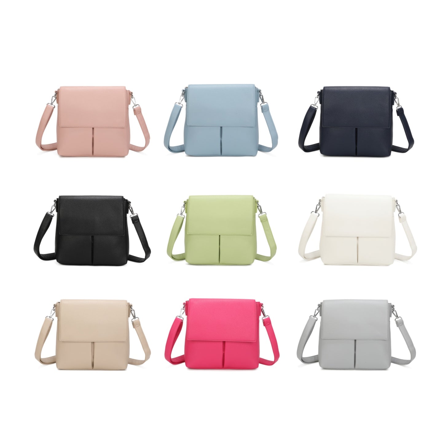 Two Pocket Cross Body Bag Assorted Colours