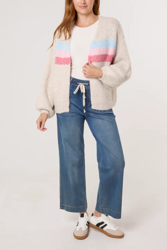 Jessica Ballon Sleeve  Soft Knit Cardigan